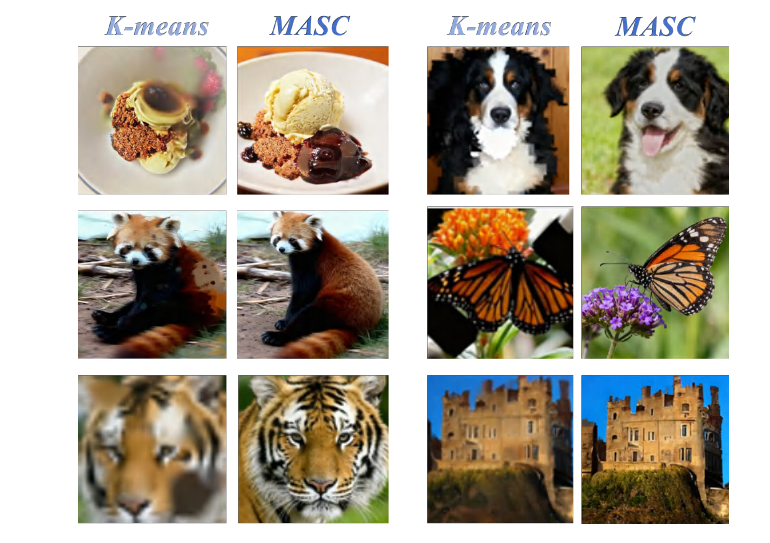 K-means versus MASC samples